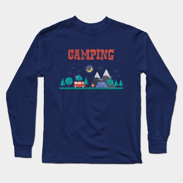 Camping Camp Long Sleeve T-Shirt by vladocar